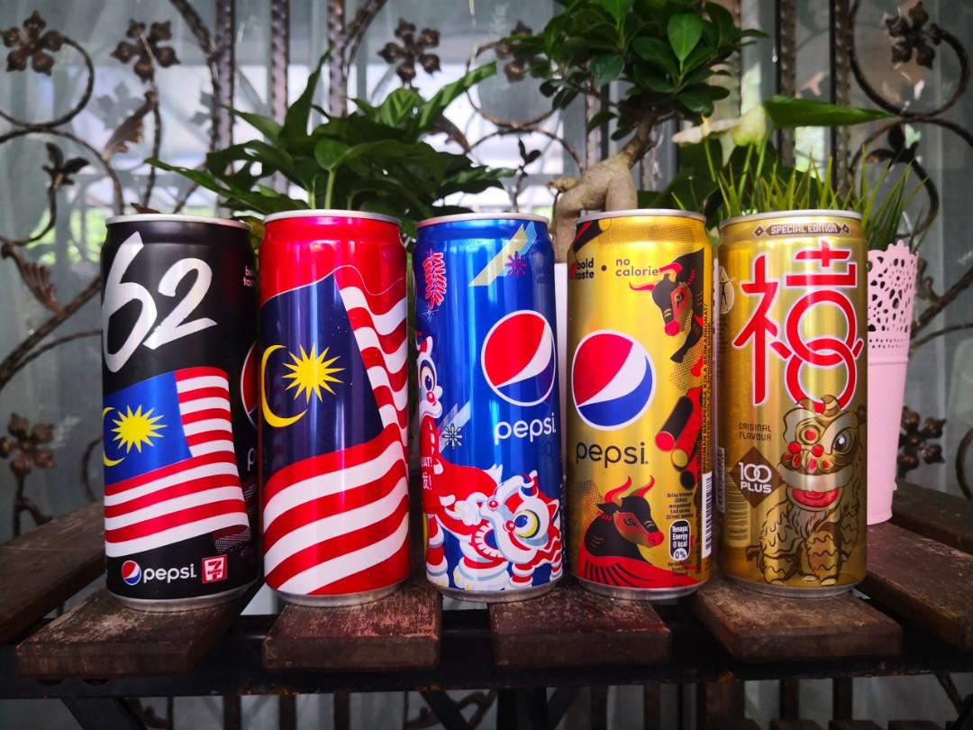 Coca Cola Pepsi 100 Plus with Merdeka Malaysia designs, CNY designs ...