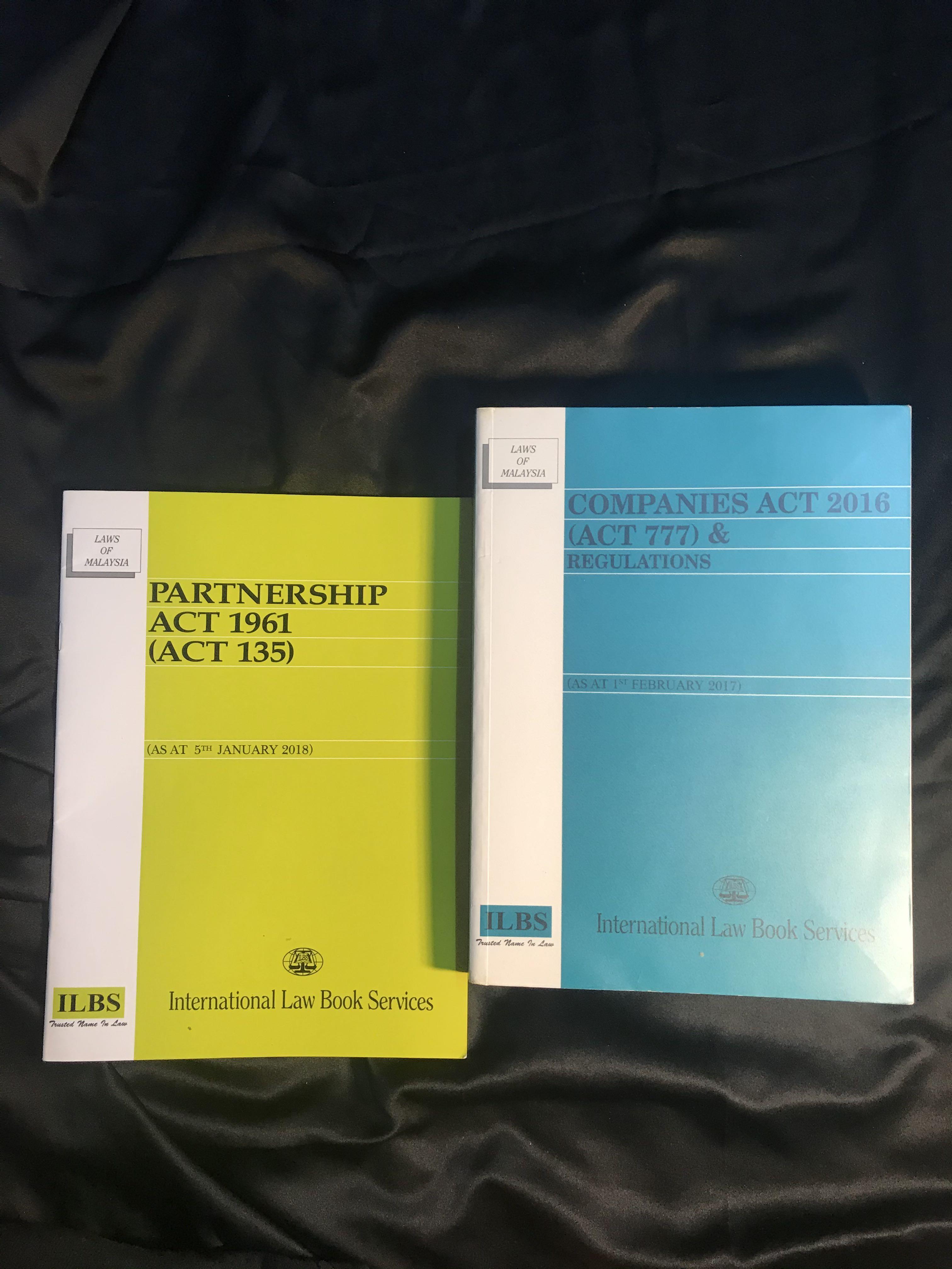Companies Act And Partnership Act Law Textbooks On Carousell