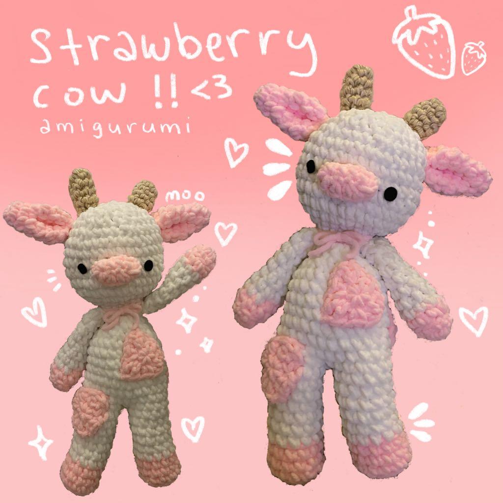 strawberry plush cow