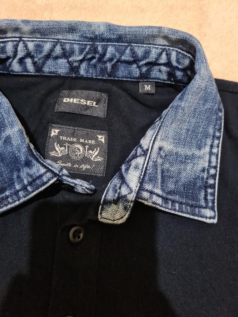 DIESEL DENIM COLLAR POLOSHIRT Men s Fashion Tops Sets Tshirts Polo Shirts on Carousell