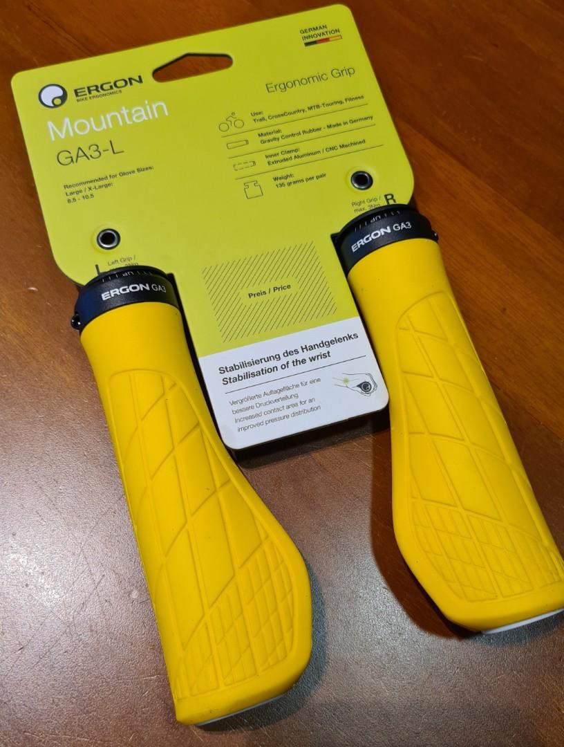 Free delivery!* Ergon GA3 Large Grip Yellow Mellow Hybrid MTB