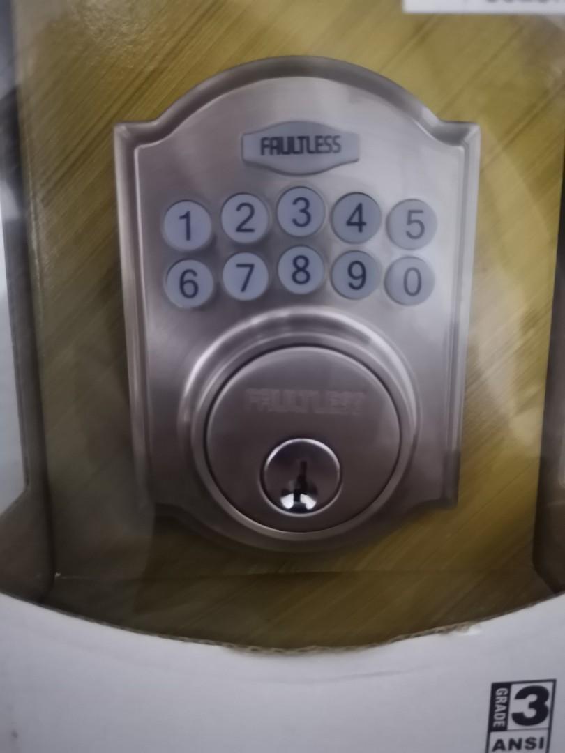 Faultless Keypad Electronic Deadbolt, Furniture & Home Living, Security