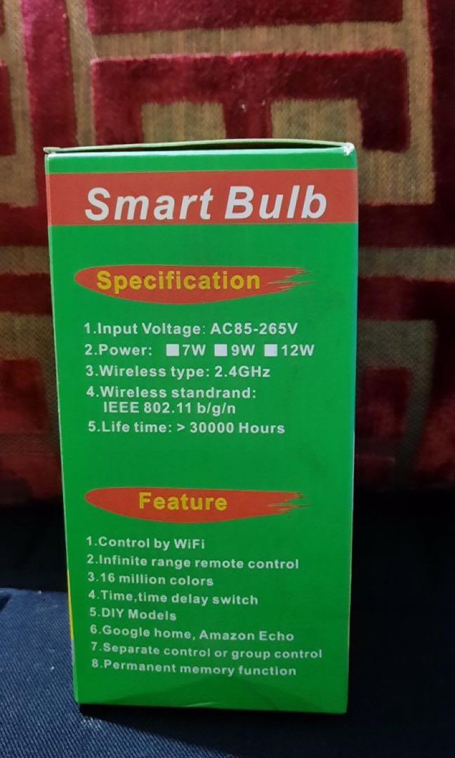 Fcmila smart bulb wifi (Category: Lighting) located in Mandaluyong City. Submitted by aiztyle (Listing ID 1092683034, Image 2). Description: Fcmila smart bulb wifi E27 7w RGB Available: 4 pcs. with box SALE Price: Php250.00 each only.