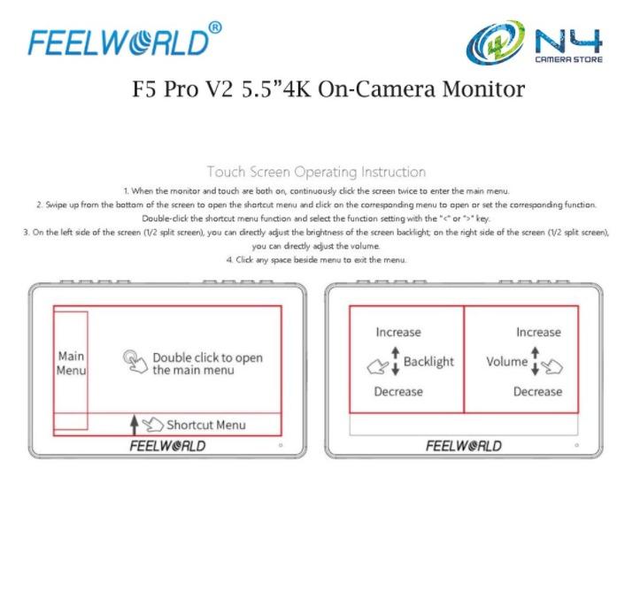 FEELWORLD F5 Pro V2 Touch Screen DSLR Camera Field Monitor, Photography ...