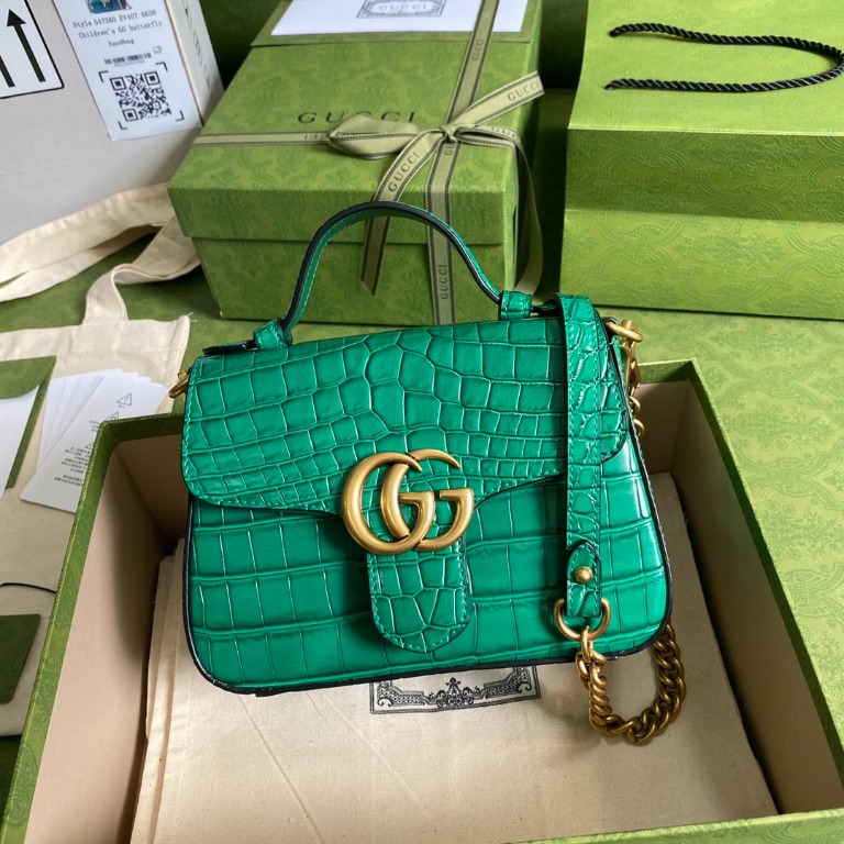Gucci green 2024 crocodile bag