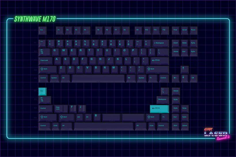 GMK Laser R2 Synthwave M170 and Turbo Keycap Set, Computers & Tech 