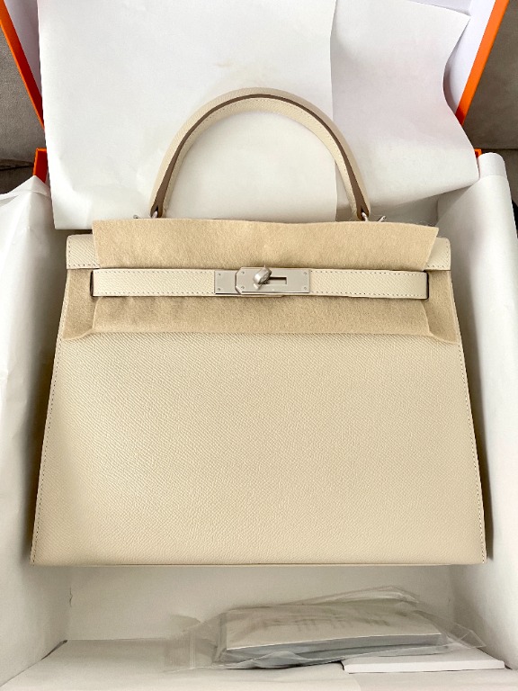 Hermes Personal Kelly bag mini Sellier Craie/Gold Epsom leather Gold  hardware