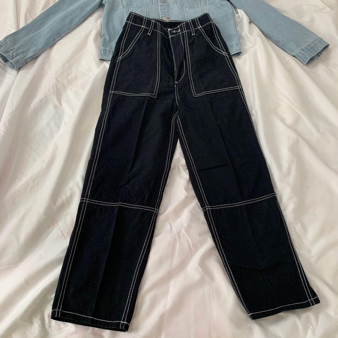 h\u0026m contrast stitch pants for petite 