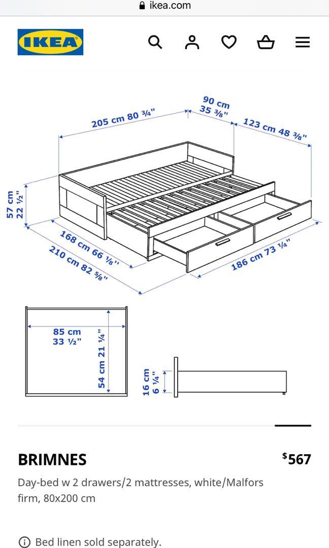 IKEA Brimnes Daybed Dimensions Drawings, 56 OFF