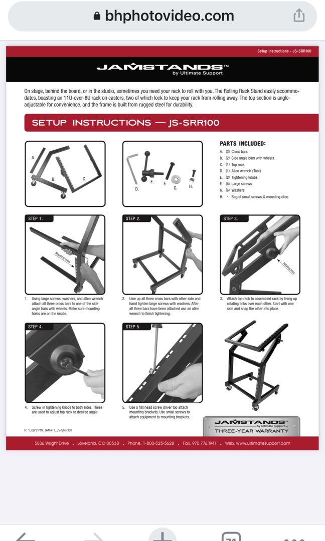 JS-SRR100 Rolling Rack Stand by Ultimate Support JamStands, Hobbies ...