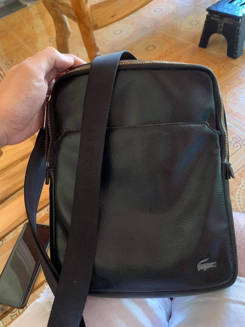 Lacoste leather shop sling bag