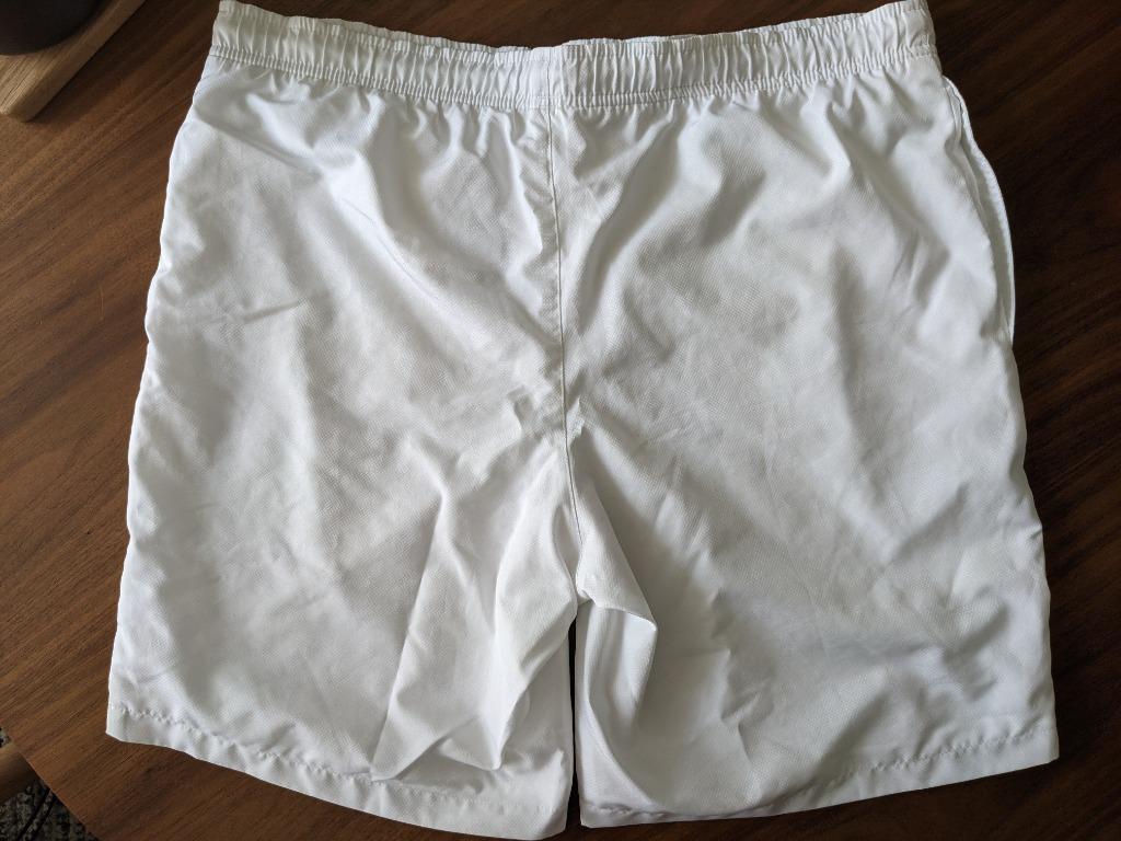 White lacoste swim shorts sale
