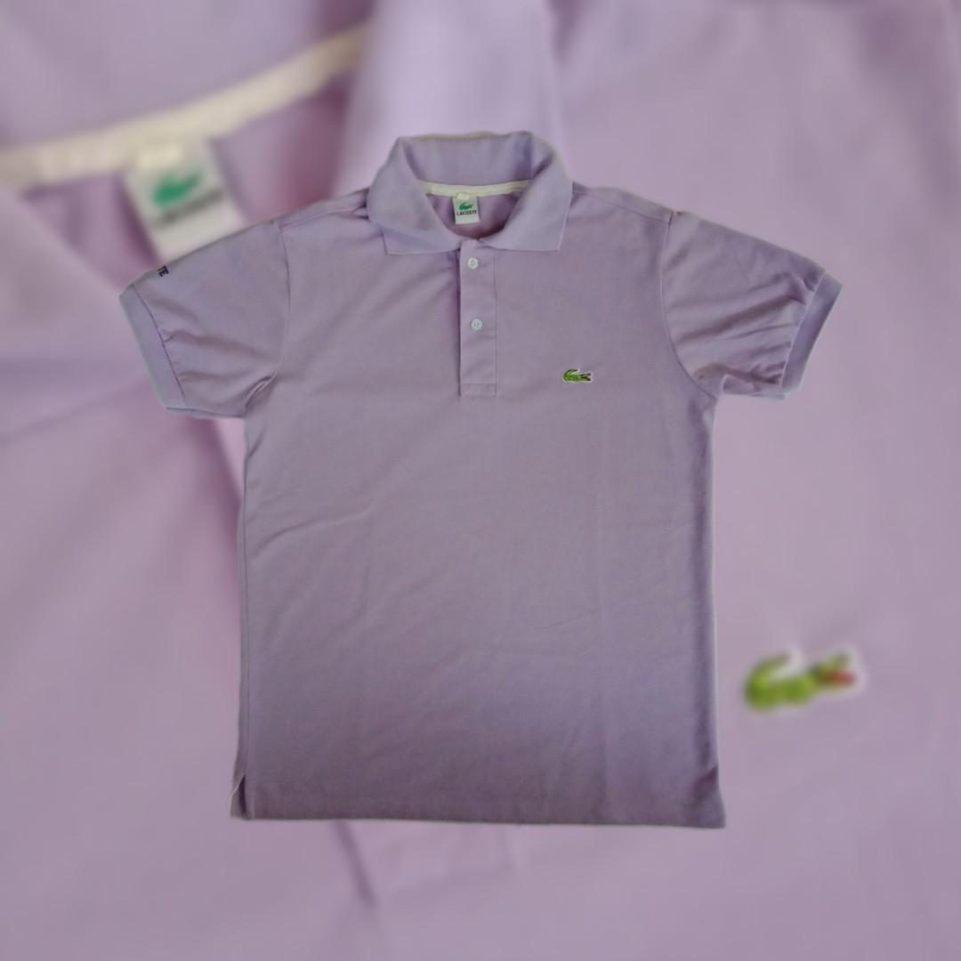 Lilac Lacoste Polo shirt, Men's Fashion 