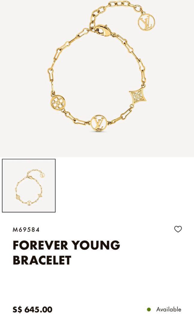 Louis Vuitton Brasserie Forever Young Bracelet Gold M69584 15-19cm Free  Shipping
