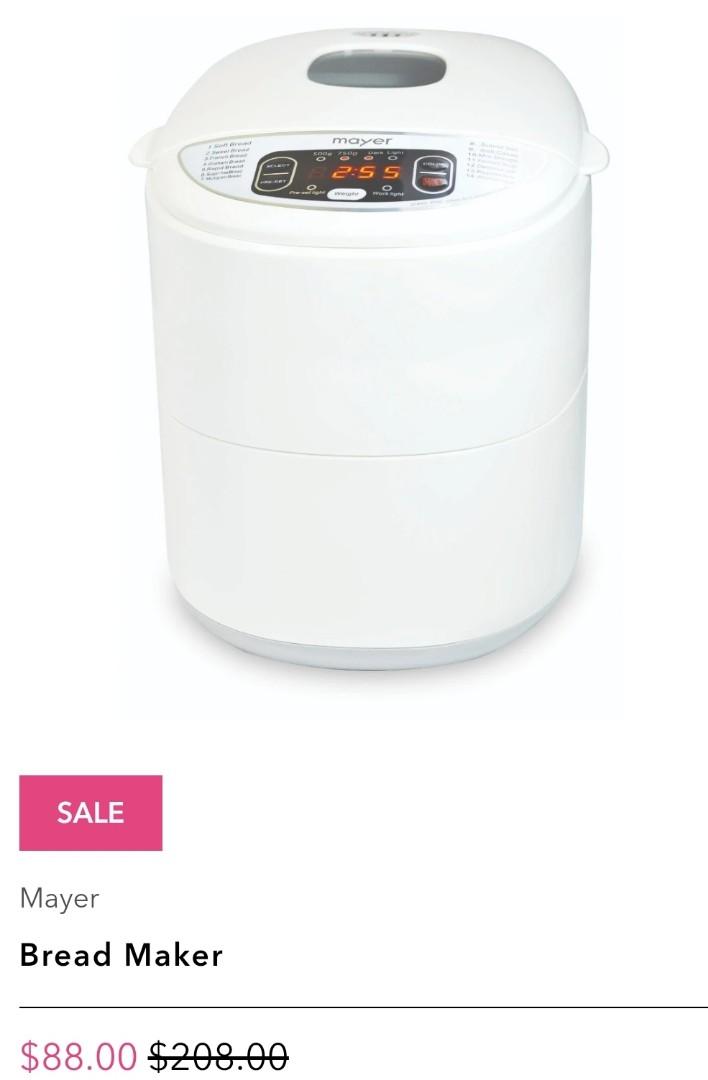 Mayer bread maker (Category: Breadmakers) located in Singapore. Submitted by astropower (Listing ID 1092725281, Image 1). Description: used once only. come with box..