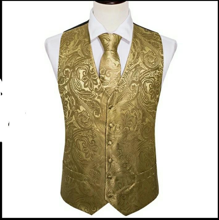 White suit gold vest cheap