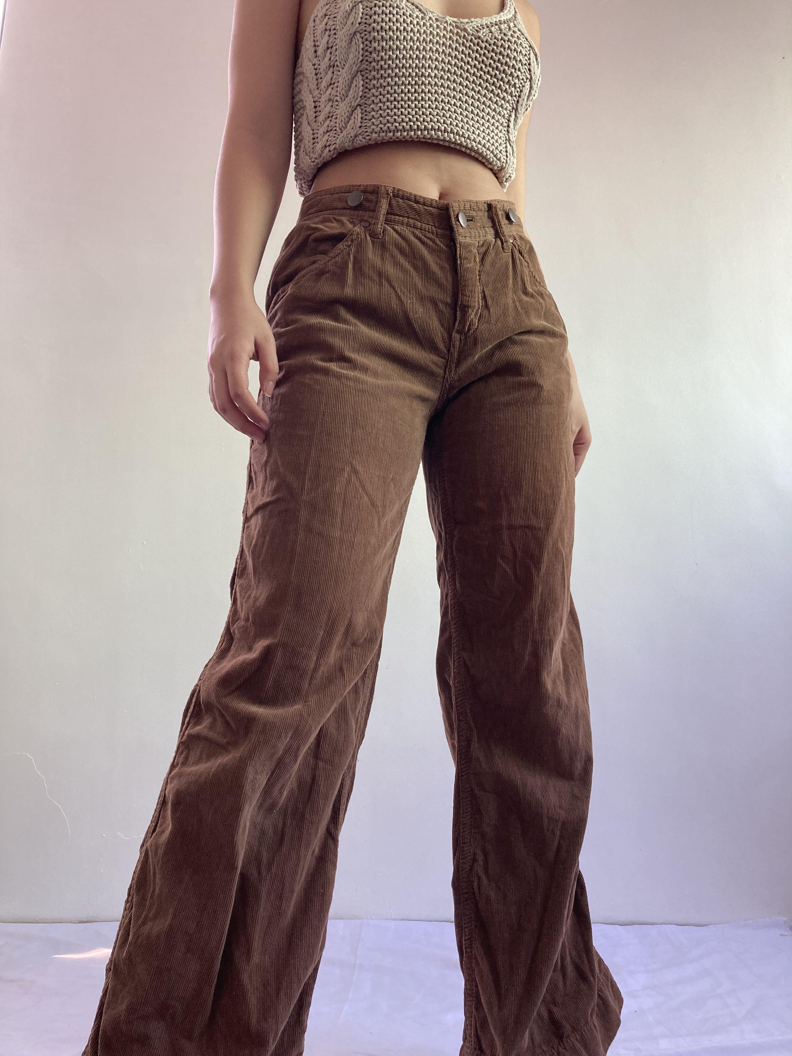 mid rise corduroy pants, Women's 