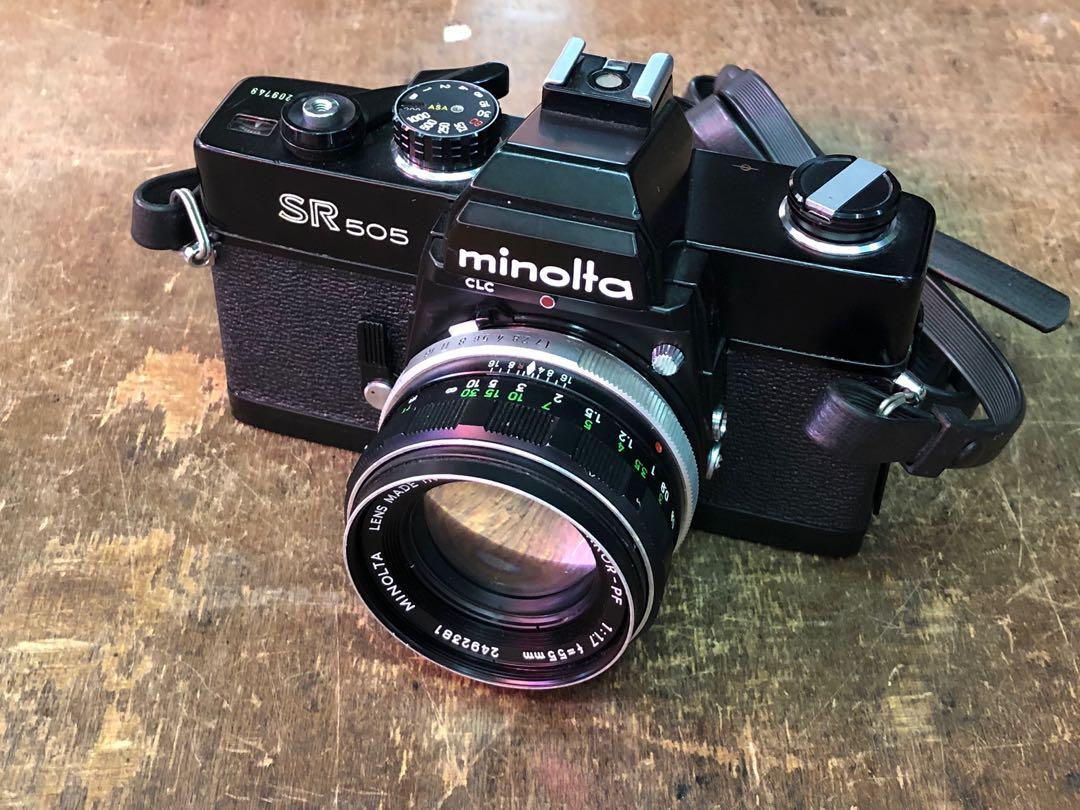 Minolta SR505 黑機連原廠MC 55mm f1.7標準鏡, 攝影器材, 鏡頭及裝備