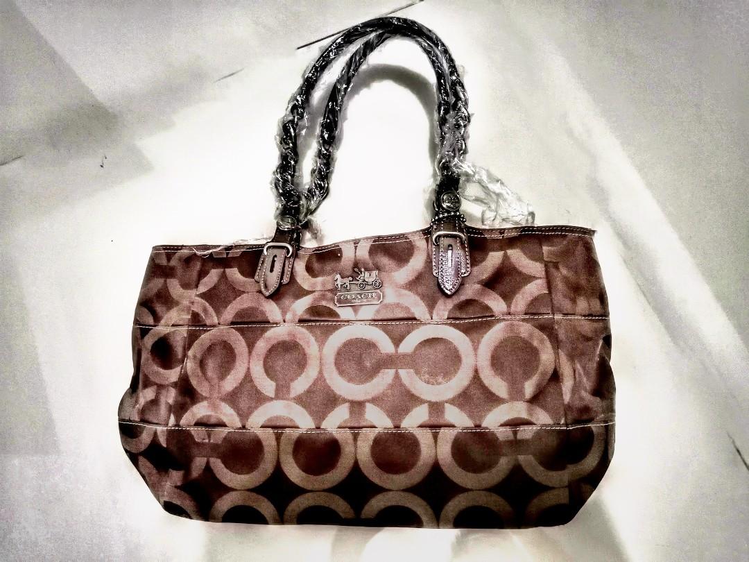 NEW CLASSIC DESIGN COACH BROWN LEATHER VINTAGE MONOGRAM BAG