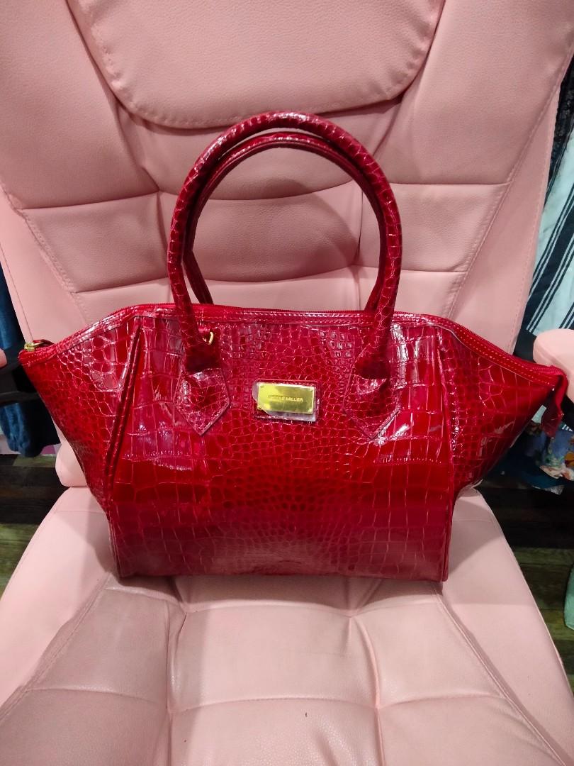 Nicole Miller Red - Crocodile Bag, Luxury, Bags & Wallets on Carousell