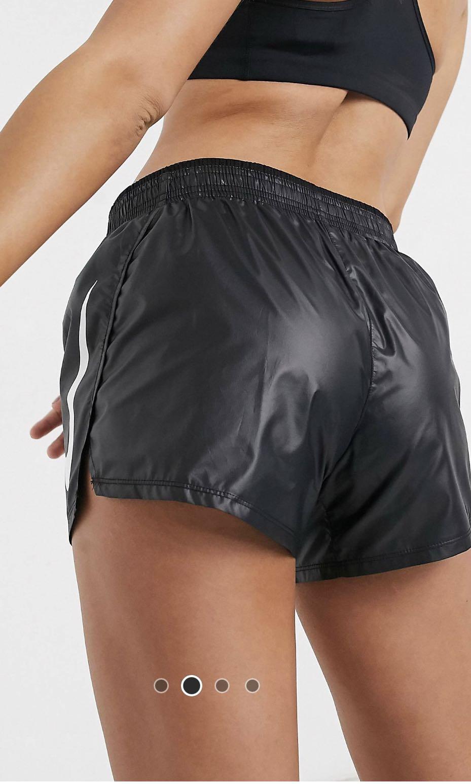 Nike Wet Look Running Shorts, Women's Fashion, Bottoms, Shorts on Carousell