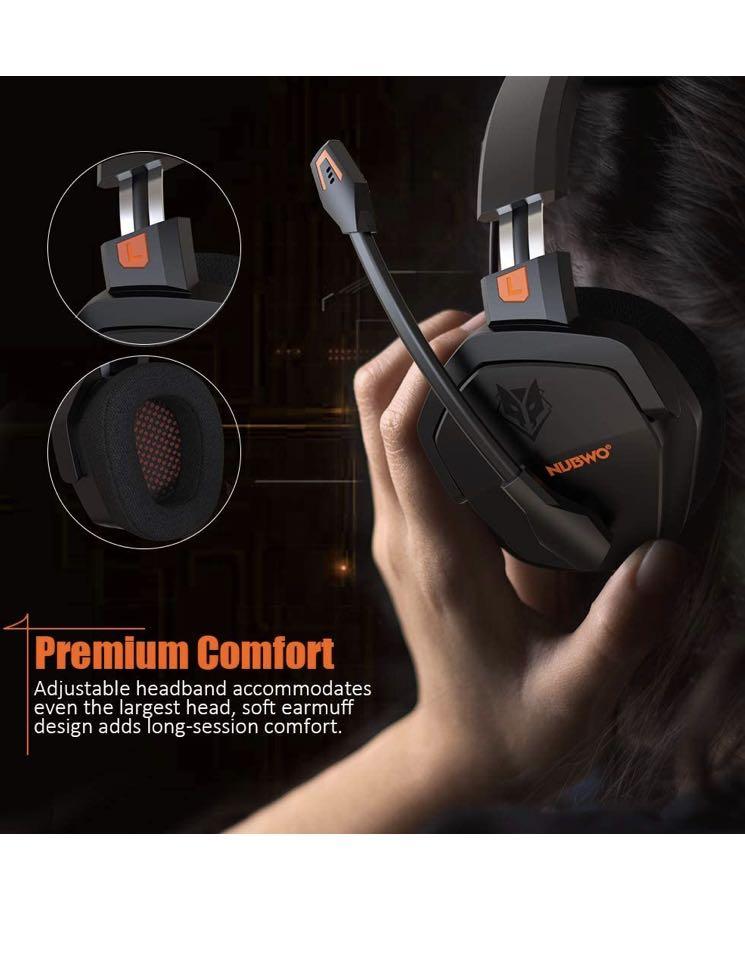 NUBWO N16 Stereo Gaming Headset with Noise Canceling Mic, Work from Home Headphones with mic for
