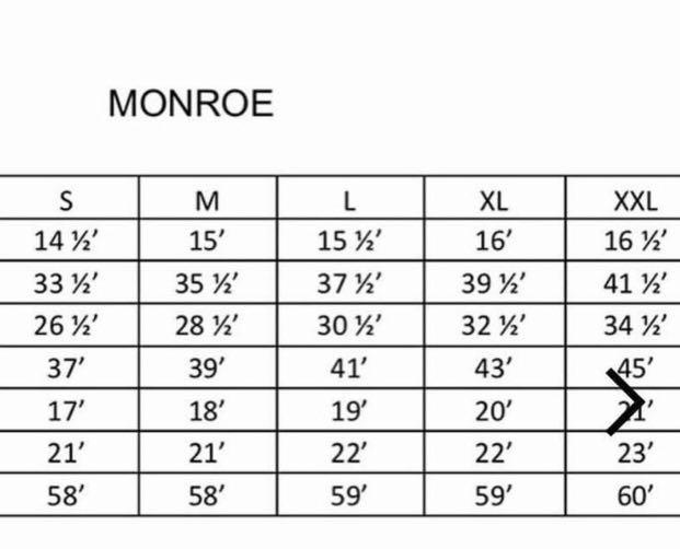 BN3TH Clothing Size Chart - 2021