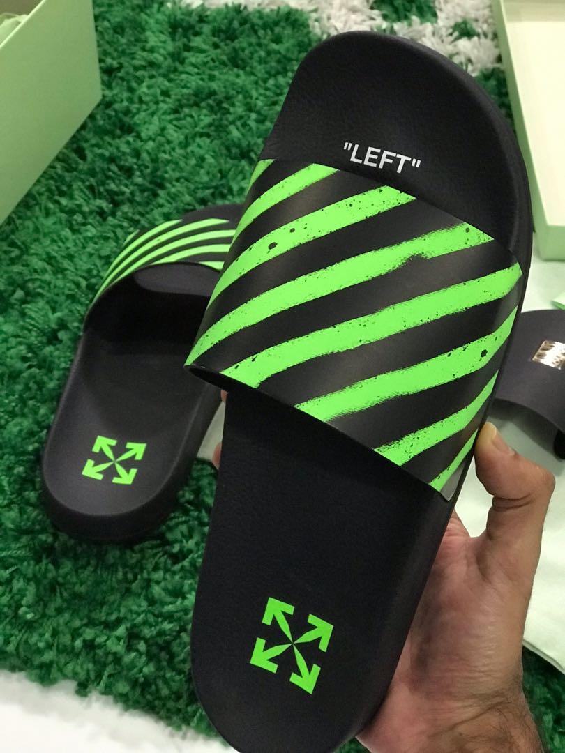 Green off outlet white slides