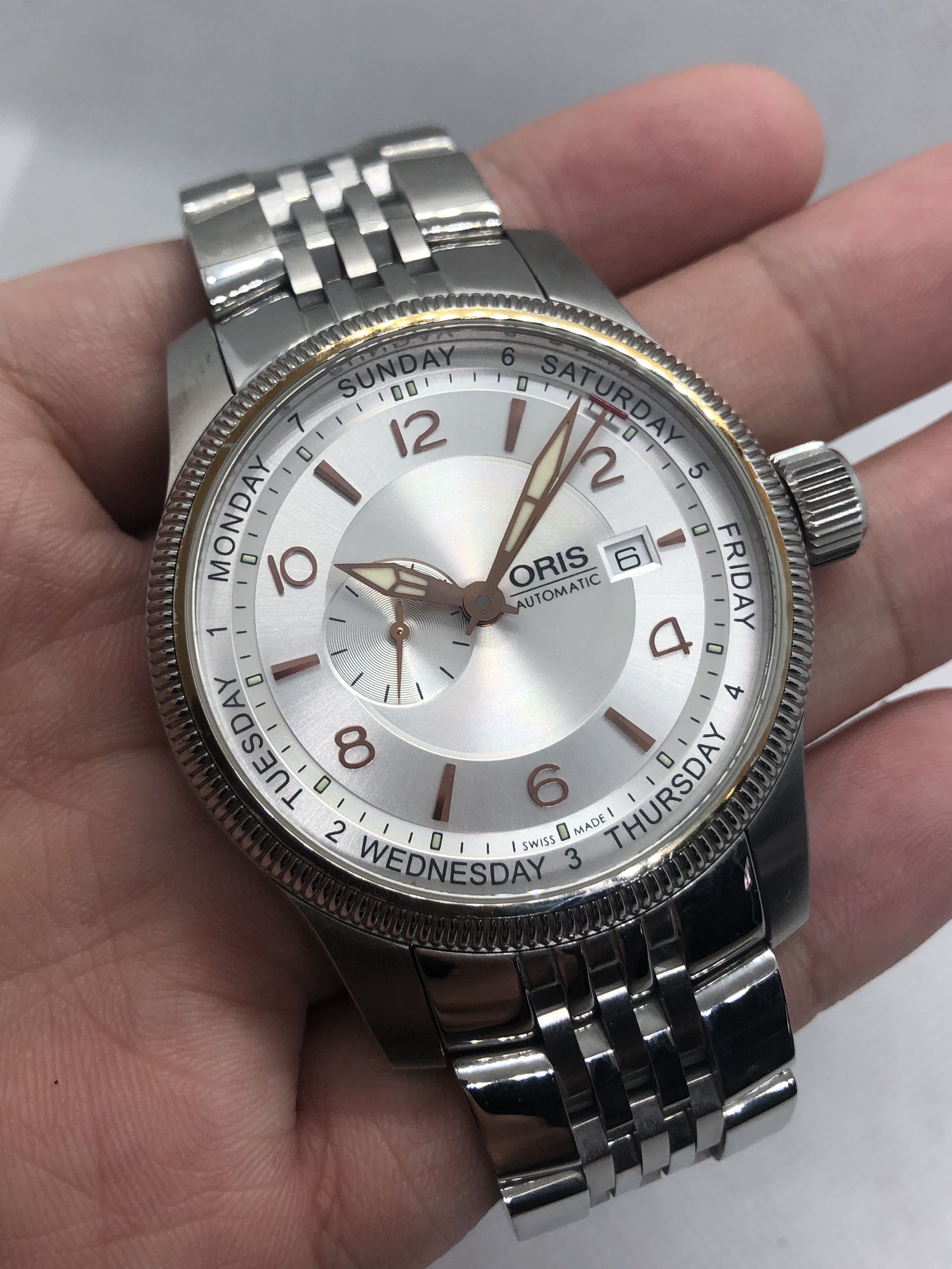 Oris Big Crown Small Second Pointer Day 44mm Silver Automatic BNIB