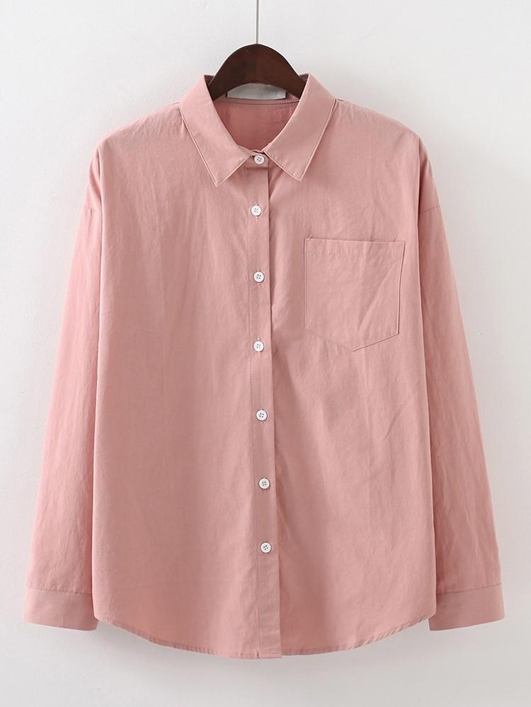 Pastel Pink Cotton Long Sleeve office
