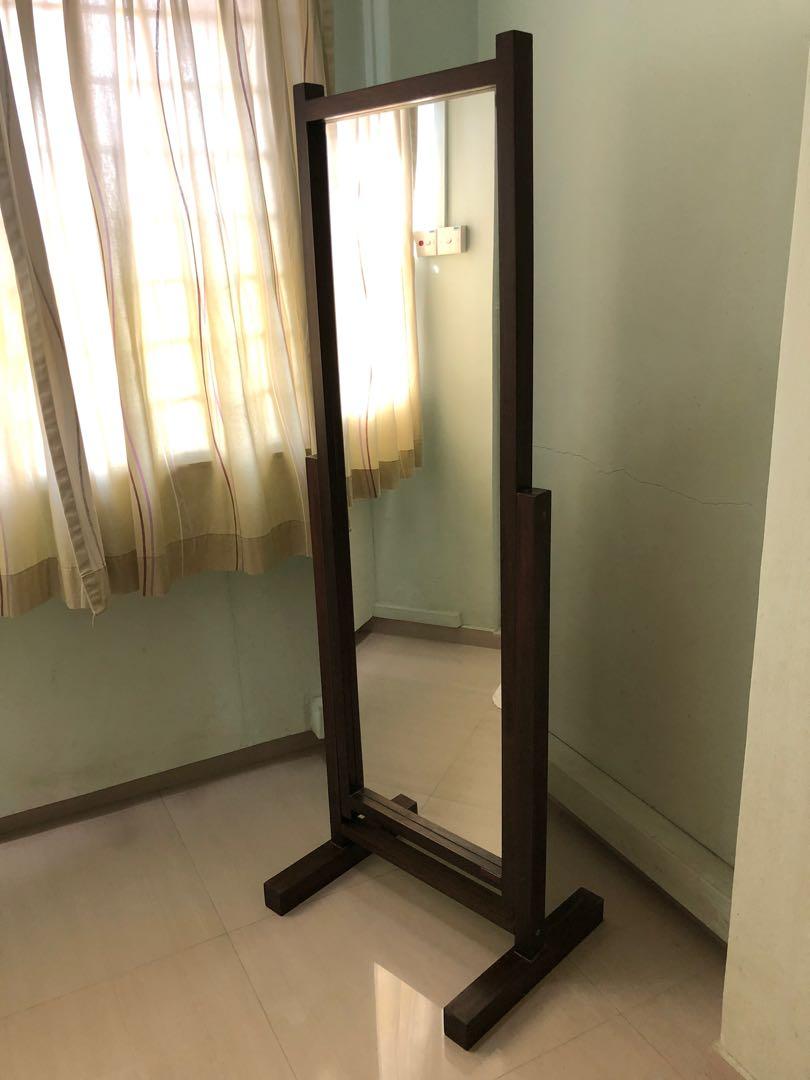 Picket & Rail Timber Frame Standing Mirror, Furniture & Home Living