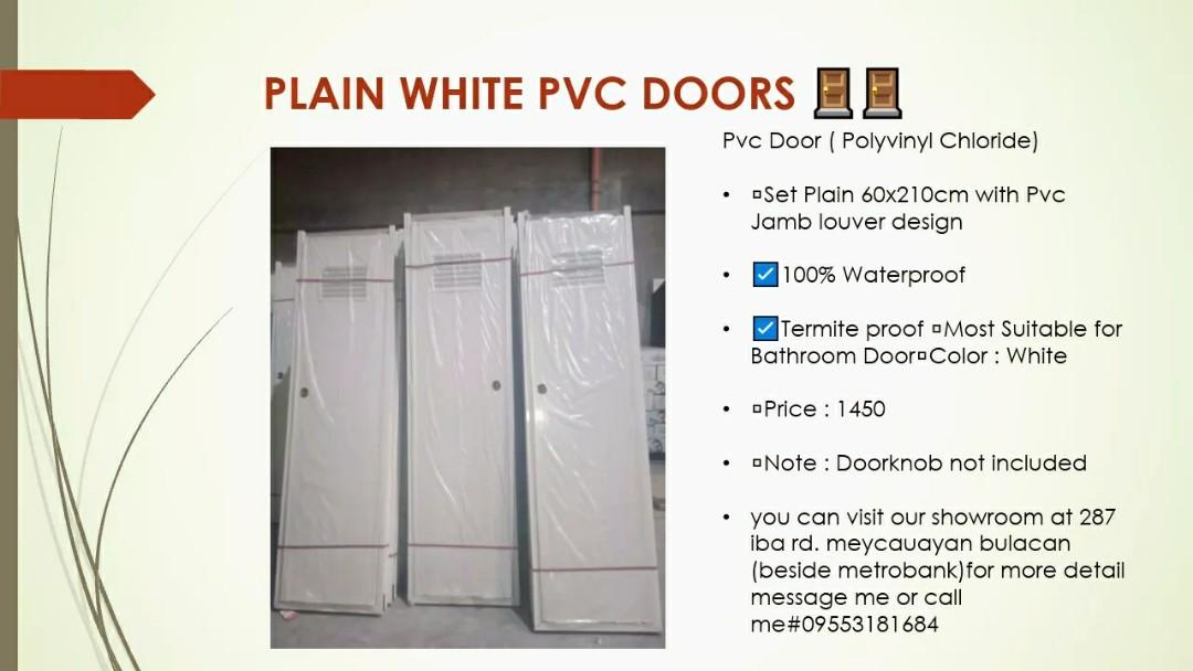 PLAIN WHITE PVC DOOR, Furniture & Home Living, Furniture, Other Home Furniture on Carousell