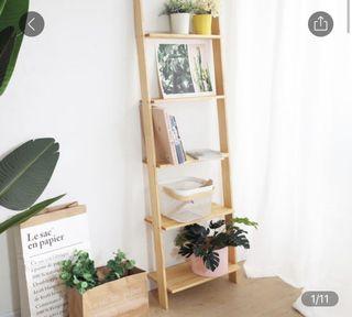 <PO> Wooden Ladder Shelf Rack