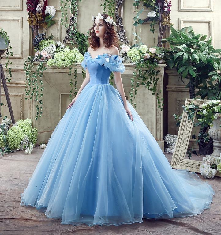 Blue and white top gown
