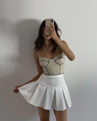 princess polly bnwt rescue me white tennis skirt