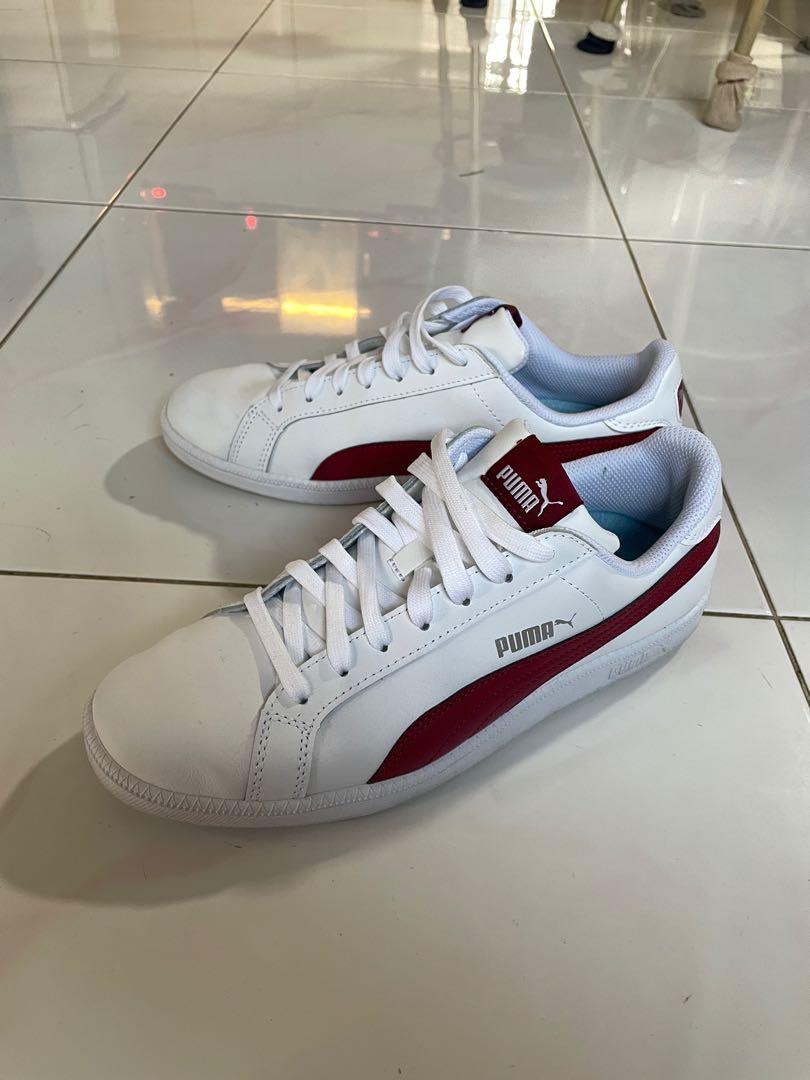 Puma Smash L White Red Vintage sneakers