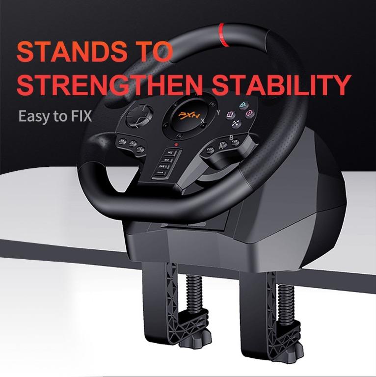 (SG Stock) PXN V900 USB Racing Wheel PC PS5 XBOX SERIES XBOX ONE PS4 PS3 Switch Gaming Steering Wheel (Category: Controllers) located in Singapore. Submitted by daytech (Listing ID 1027844303, Image 2). Description: ✅ Ready Stock in SG ✅ Brand New in Box ✅ 100% Authentic PXN Product (Authorized Reseller) ✅ Compatible with PS5, XBOX SERIES S/X, PS4, XBOX ONE, Switch, PC, PS3 ✅ One Year Local Seller Warranty 🔥 Plug n' Play 🔥 900° Steering Angle (