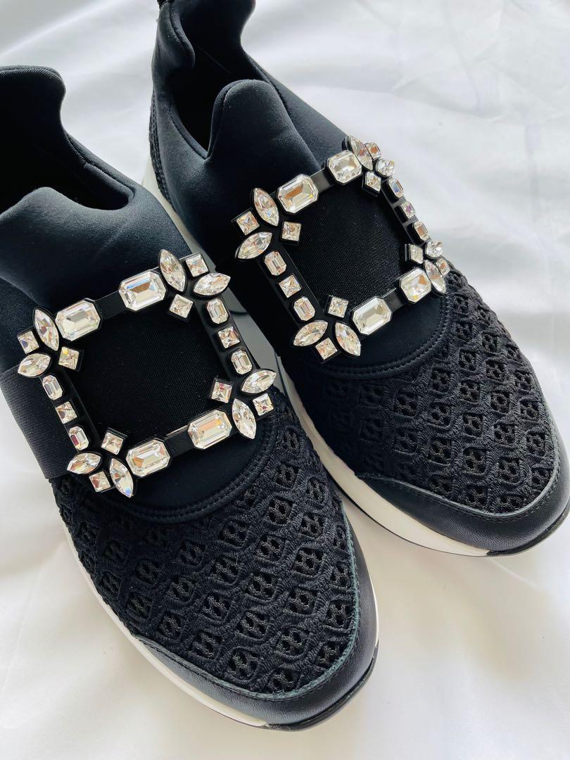 ROGER VIVIER Viv' Run Strass Buckle Sneakers, 女裝, 鞋, Loafers 