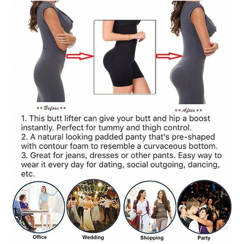 High Waist Shapewear Panties For Women High Elasticity Hip Lift Slimming  Panties, High Waist Protruding Panties Breathable Body Shaper Butt Lifter