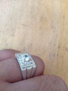 Silver diamond ring sz 10