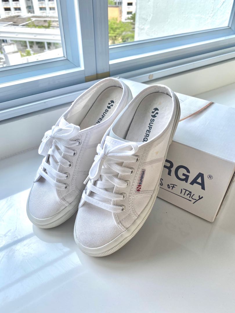 Superga 2402 COTU White Mules