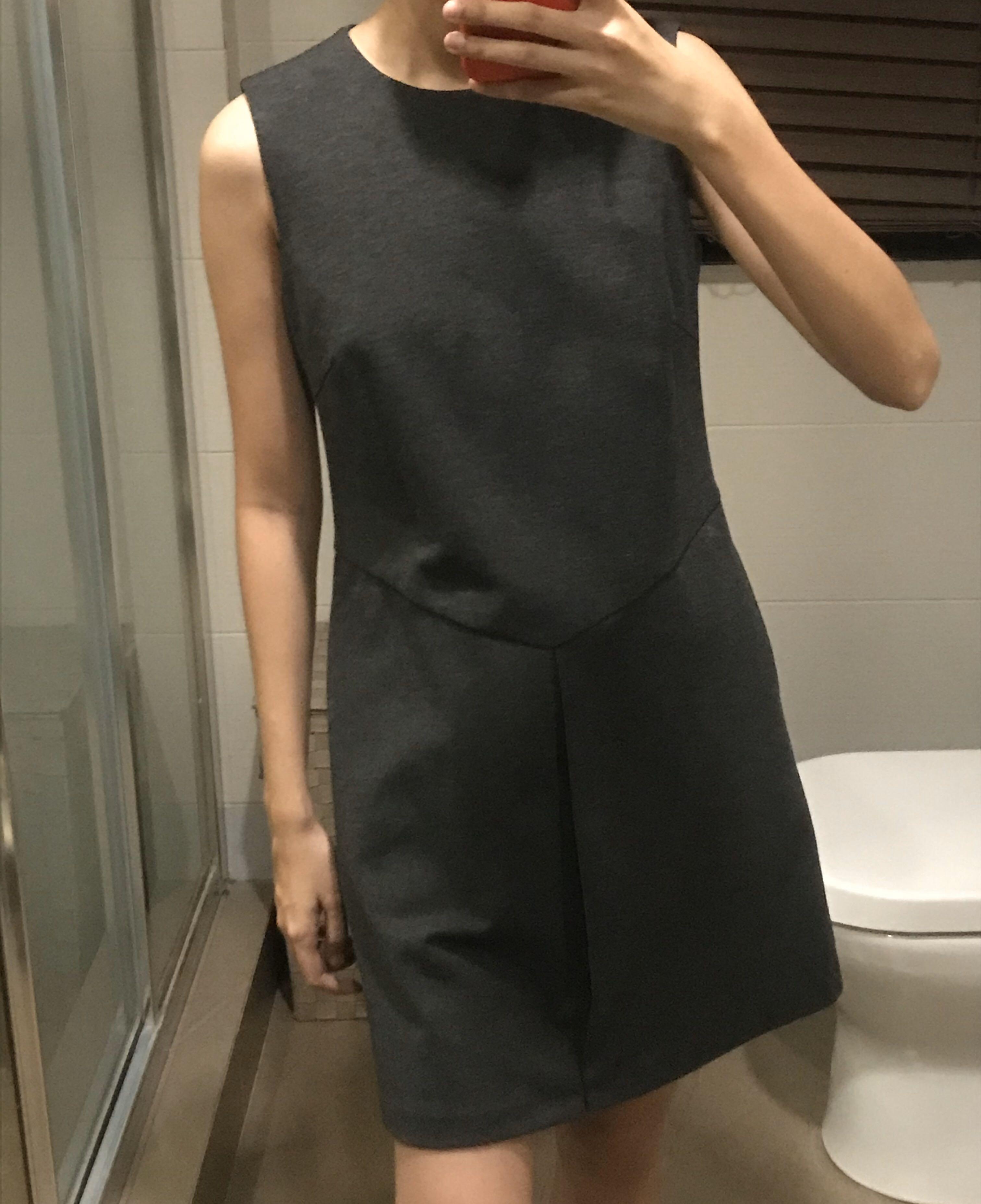 UNIQLO grey semi formal office dress Women s Fashion Dresses