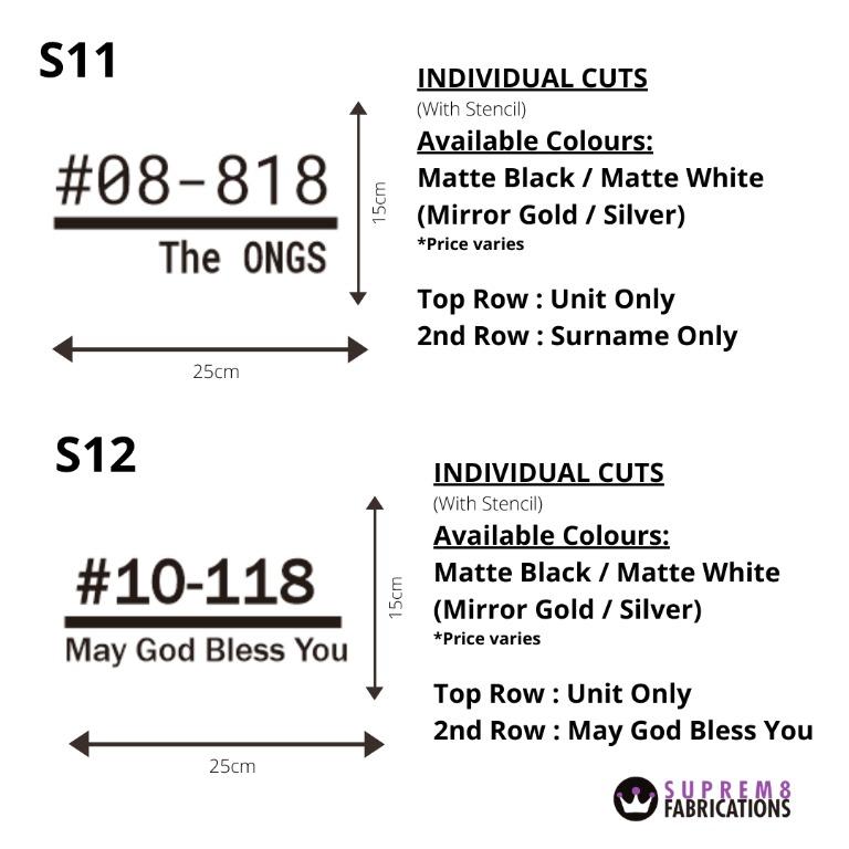 House Unit Number| Acrylic Unit Number| Door plate| House Number plate ...