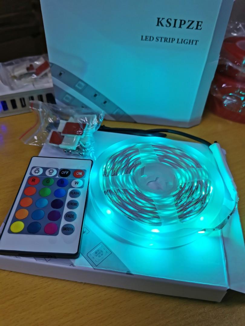 Usb Led 氣氛燈帶燈槽睇戲櫃底浪漫3m 3米長12隻色鞋櫃底房裝修diy 汽車車內飾影相效果打卡酒店 電子產品 手提電話