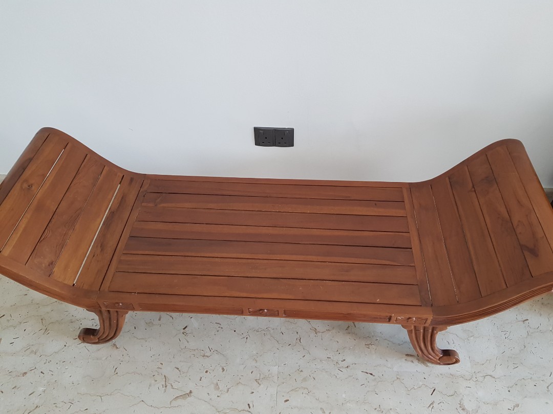 Used teak bench, Furniture & Home Living, Furniture, Chairs on Carousell