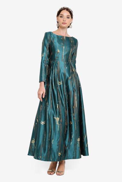 jacquard fit & flare dress