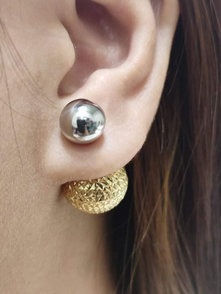 Dior double ball earrings sale
