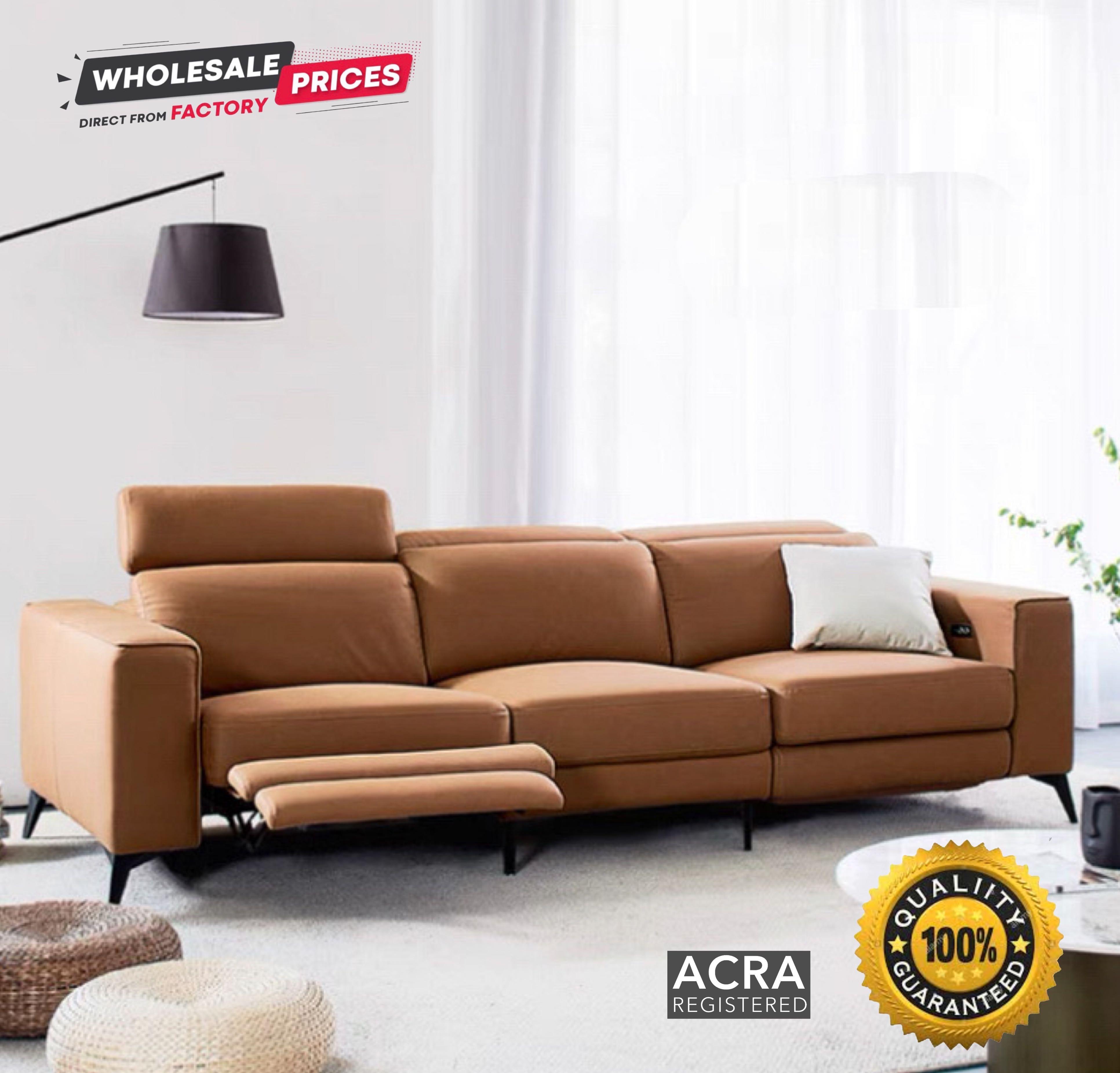 2 seater zenus designer electric motorised recliner sofa in water repellent leather aire vq8166 furniture home living furniture sofas on carousell