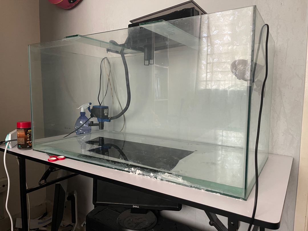 3 feet Aquarium (leaking from bottom), Pet Supplies, Homes u0026 Other Pet  Accessories on Carousell