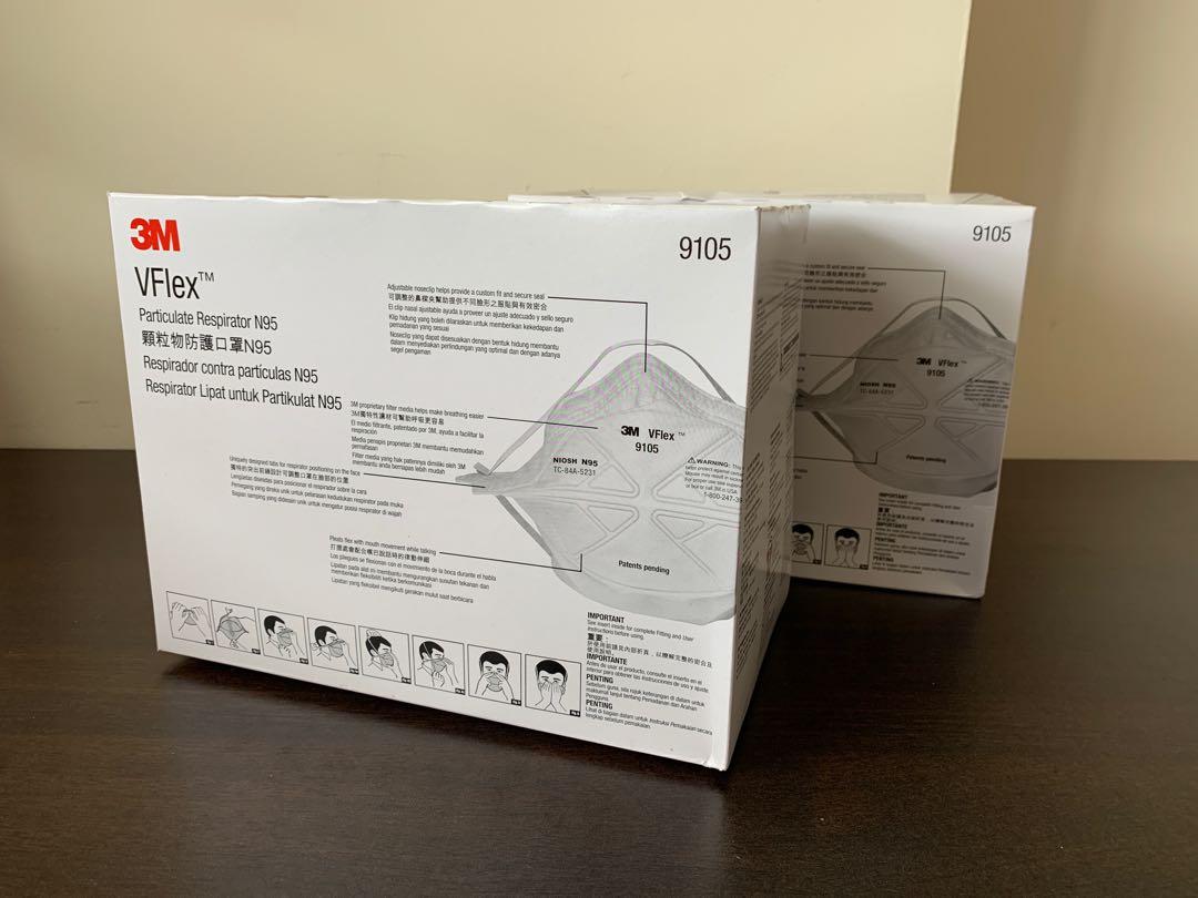 3M Vflex 9105 N95 Mask (Expiry date 2025), Health & Nutrition, Face